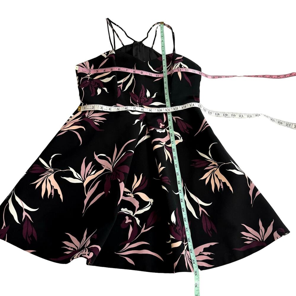 Women's Keepsake Black Pink Mini Bird of Paradise Fit & Flare Short Dress Large - Picture 10 of 10